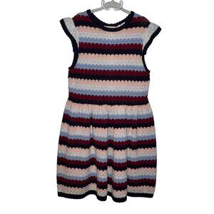 Janie and Jack Striped Knit Dress - Pink, Blue, Navy